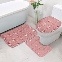 Red White Filipino Binakol Motifs Bathroom Set Mabuhay Philippines Festival Kusikus Pattern LT14 - Polynesian Pride