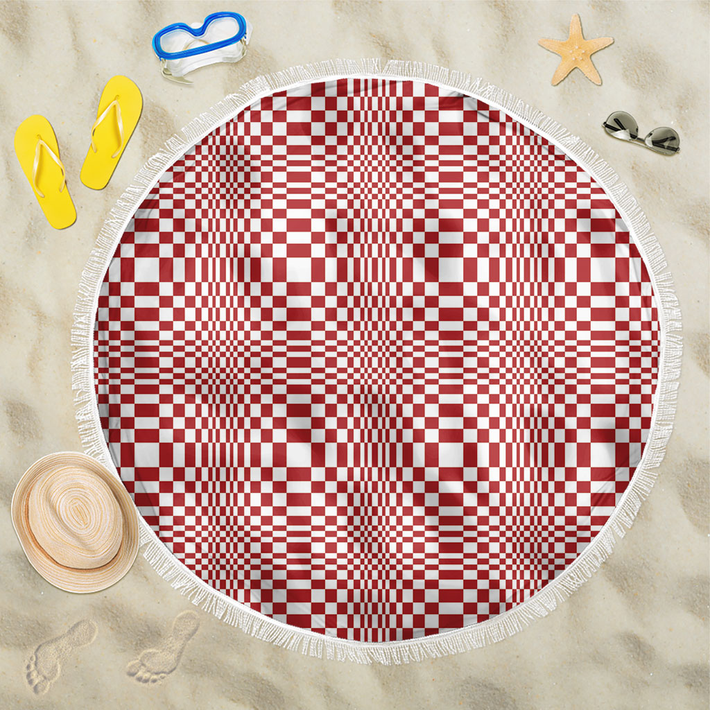 Red White Filipino Binakol Motifs Beach Blanket Mabuhay Philippines Festival Kusikus Pattern