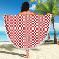 Red White Filipino Binakol Motifs Beach Blanket Mabuhay Philippines Festival Kusikus Pattern LT14 - Polynesian Pride