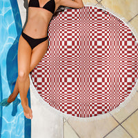 Red White Filipino Binakol Motifs Beach Blanket Mabuhay Philippines Festival Kusikus Pattern LT14 - Polynesian Pride