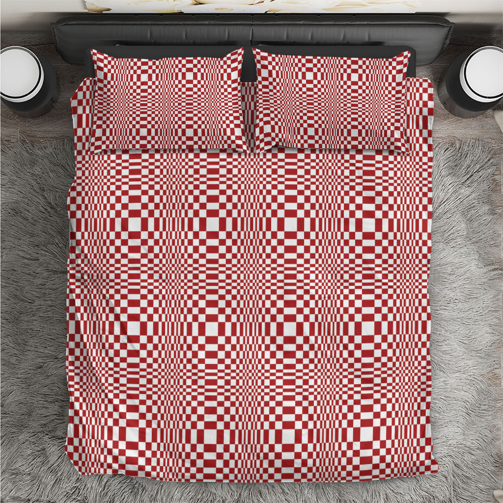 Red White Filipino Binakol Motifs Bedding Set Mabuhay Philippines Festival Kusikus Pattern LT14 Red - Polynesian Pride