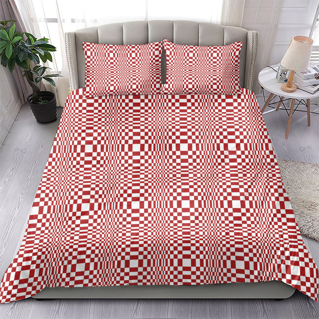Red White Filipino Binakol Motifs Bedding Set Mabuhay Philippines Festival Kusikus Pattern LT14 - Polynesian Pride