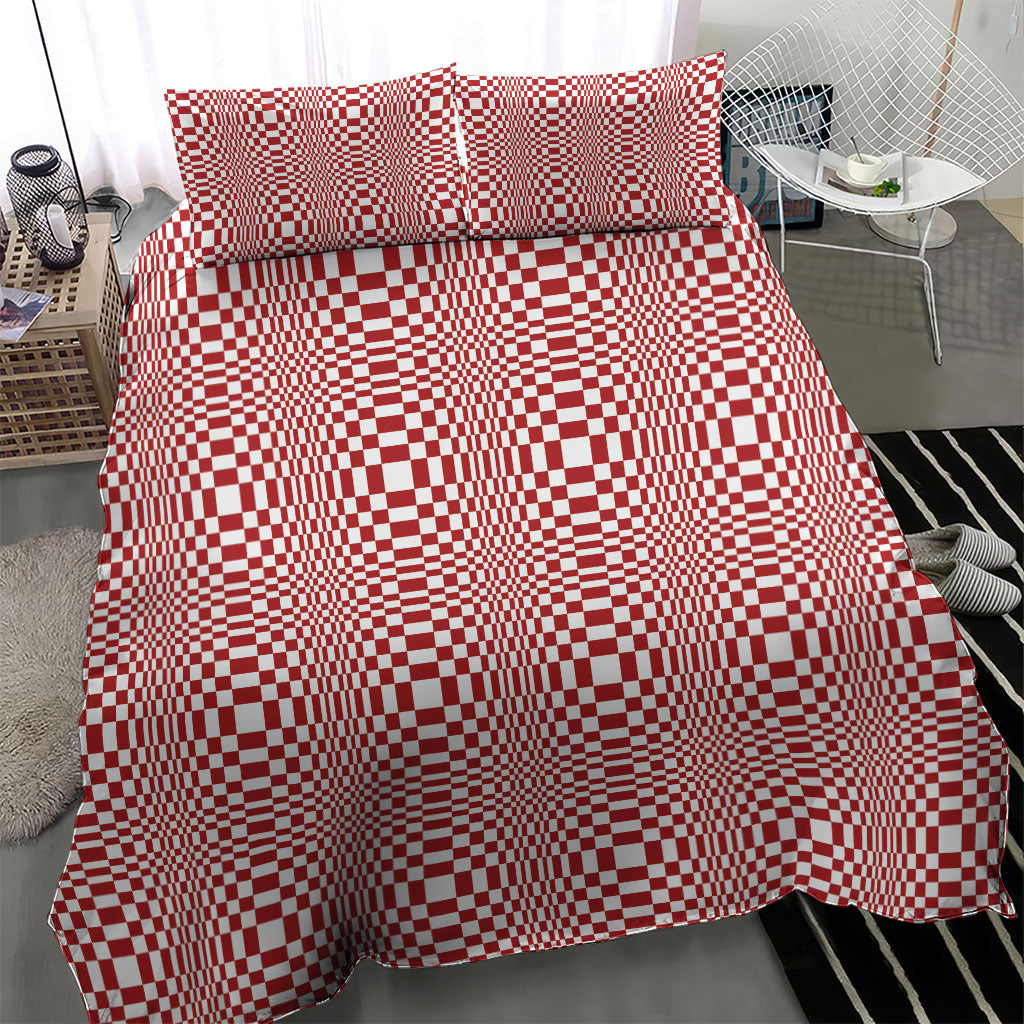 Red White Filipino Binakol Motifs Bedding Set Mabuhay Philippines Festival Kusikus Pattern LT14 - Polynesian Pride
