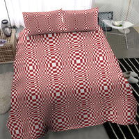 Red White Filipino Binakol Motifs Bedding Set Mabuhay Philippines Festival Kusikus Pattern LT14 - Polynesian Pride
