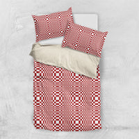 Red White Filipino Binakol Motifs Bedding Set Mabuhay Philippines Festival Kusikus Pattern LT14 US Twin 172cm x 218cm Red - Polynesian Pride