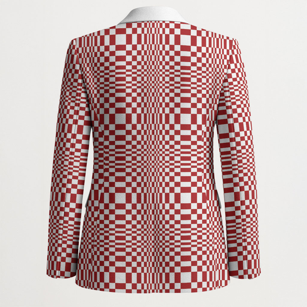 Red White Filipino Binakol Motifs Blazer Mabuhay Philippines Festival Kusikus Pattern LT14 - Polynesian Pride