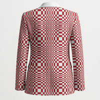 Red White Filipino Binakol Motifs Blazer Mabuhay Philippines Festival Kusikus Pattern LT14 - Polynesian Pride