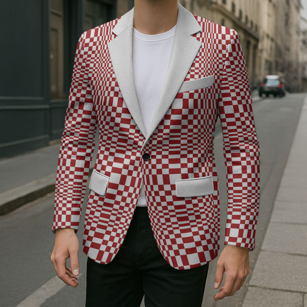 Red White Filipino Binakol Motifs Blazer Mabuhay Philippines Festival Kusikus Pattern LT14 - Polynesian Pride