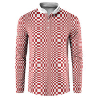 Red White Filipino Binakol Motifs Button Sweatshirt Mabuhay Philippines Festival Kusikus Pattern LT14 Red - Polynesian Pride