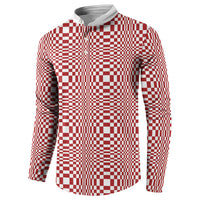 Red White Filipino Binakol Motifs Button Sweatshirt Mabuhay Philippines Festival Kusikus Pattern LT14 - Polynesian Pride