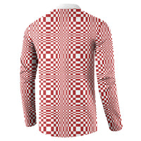 Red White Filipino Binakol Motifs Button Sweatshirt Mabuhay Philippines Festival Kusikus Pattern LT14 - Polynesian Pride