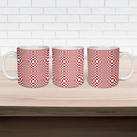 Red White Filipino Binakol Motifs Ceramic Mug Mabuhay Philippines Festival Kusikus Pattern LT14 - Polynesian Pride