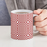 Red White Filipino Binakol Motifs Ceramic Mug Mabuhay Philippines Festival Kusikus Pattern LT14 - Polynesian Pride