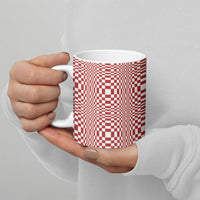 Red White Filipino Binakol Motifs Ceramic Mug Mabuhay Philippines Festival Kusikus Pattern LT14 - Polynesian Pride