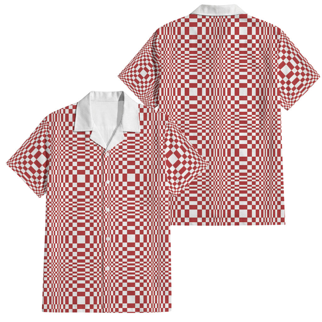 Red White Filipino Binakol Motifs Family Matching Tank Maxi Dress and Hawaiian Shirt Mabuhay Philippines Festival Kusikus Pattern LT14 Dad's Shirt - Short Sleeve Red - Polynesian Pride
