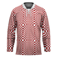 Red White Filipino Binakol Motifs Hockey Jersey Mabuhay Philippines Festival Kusikus Pattern LT14 Unisex Red - Polynesian Pride