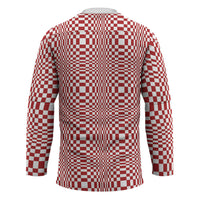 Red White Filipino Binakol Motifs Hockey Jersey Mabuhay Philippines Festival Kusikus Pattern LT14 - Polynesian Pride