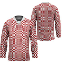 Red White Filipino Binakol Motifs Hockey Jersey Mabuhay Philippines Festival Kusikus Pattern LT14 - Polynesian Pride