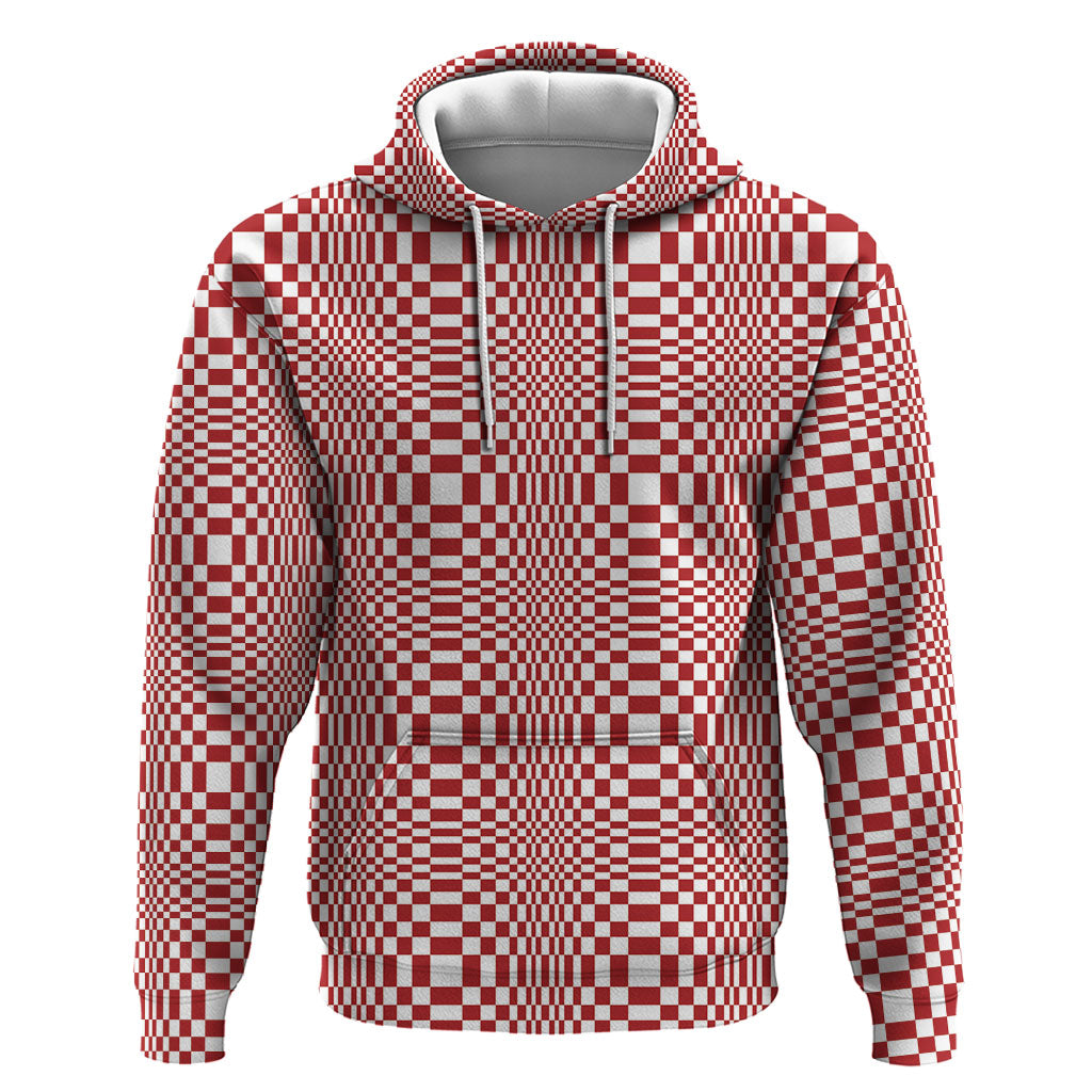Red White Filipino Binakol Motifs Hoodie Mabuhay Philippines Festival Kusikus Pattern LT14 Pullover Hoodie Red - Polynesian Pride