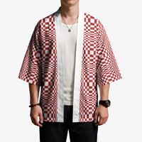 Red White Filipino Binakol Motifs Kimono Mabuhay Philippines Festival Kusikus Pattern LT14 - Polynesian Pride