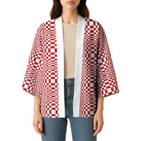Red White Filipino Binakol Motifs Kimono Mabuhay Philippines Festival Kusikus Pattern LT14 - Polynesian Pride