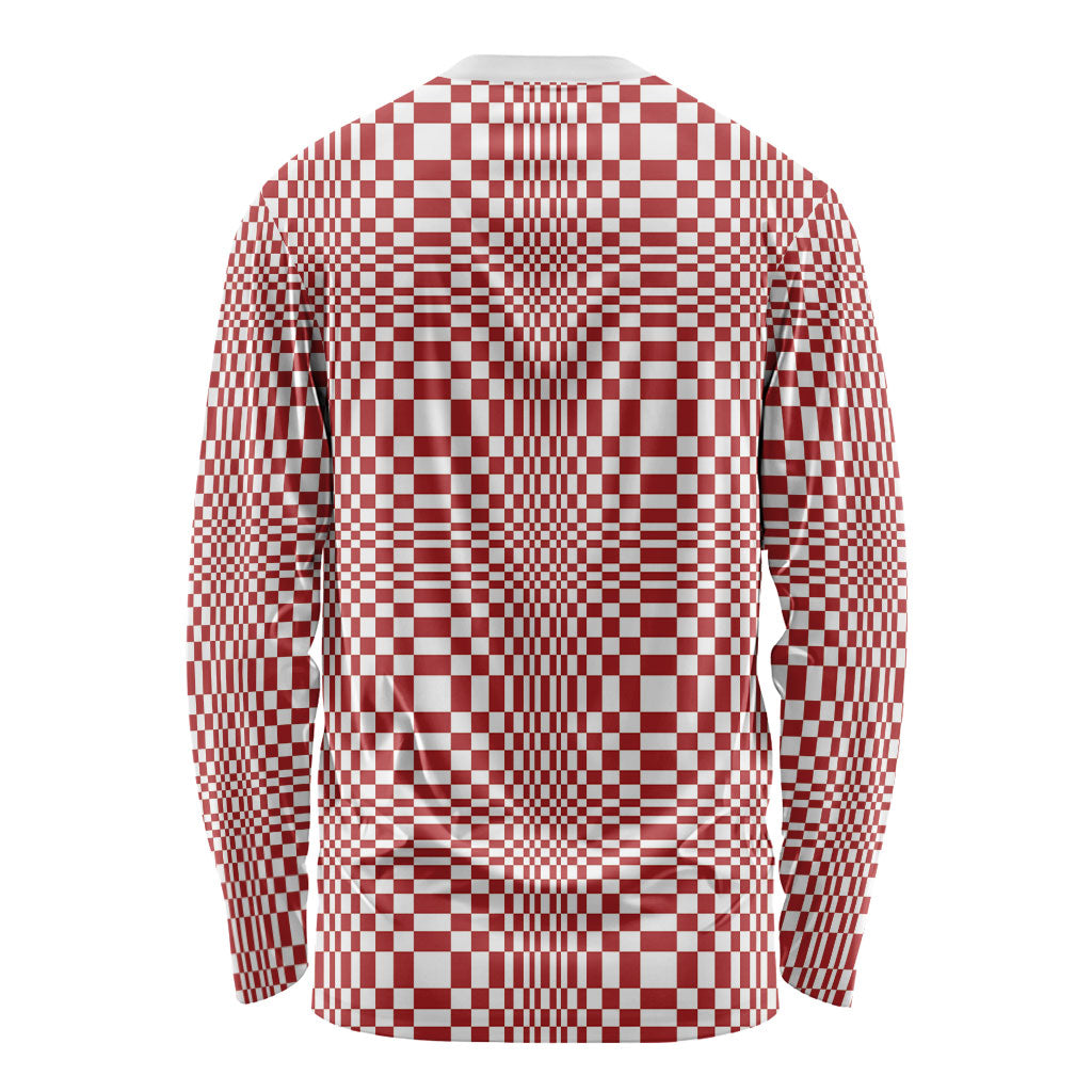 Red White Filipino Binakol Motifs Long Sleeve Shirt Mabuhay Philippines Festival Kusikus Pattern LT14 - Polynesian Pride