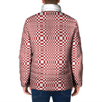 Red White Filipino Binakol Motifs Padded Jacket Mabuhay Philippines Festival Kusikus Pattern LT14 - Polynesian Pride