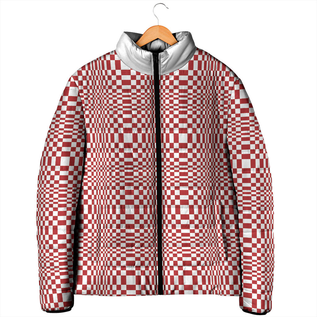 Red White Filipino Binakol Motifs Padded Jacket Mabuhay Philippines Festival Kusikus Pattern LT14 - Polynesian Pride