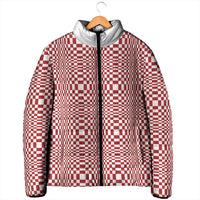 Red White Filipino Binakol Motifs Padded Jacket Mabuhay Philippines Festival Kusikus Pattern LT14 - Polynesian Pride