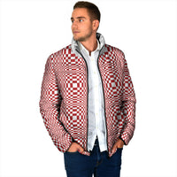 Red White Filipino Binakol Motifs Padded Jacket Mabuhay Philippines Festival Kusikus Pattern LT14 - Polynesian Pride