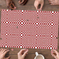 Red White Filipino Binakol Motifs Puzzle Mabuhay Philippines Festival Kusikus Pattern LT14 - Polynesian Pride