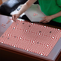 Red White Filipino Binakol Motifs Puzzle Mabuhay Philippines Festival Kusikus Pattern LT14 - Polynesian Pride