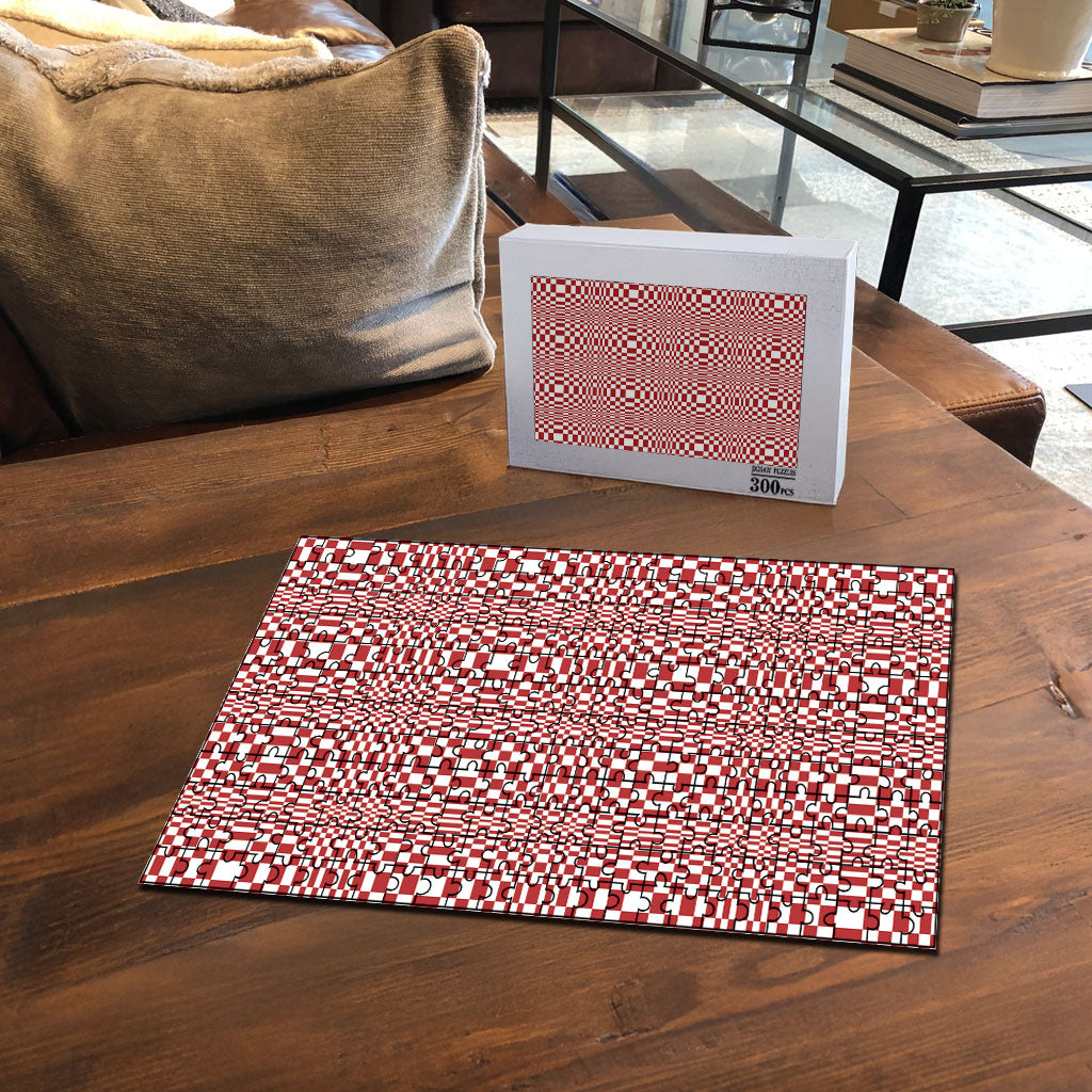 Red White Filipino Binakol Motifs Puzzle Mabuhay Philippines Festival Kusikus Pattern LT14 - Polynesian Pride