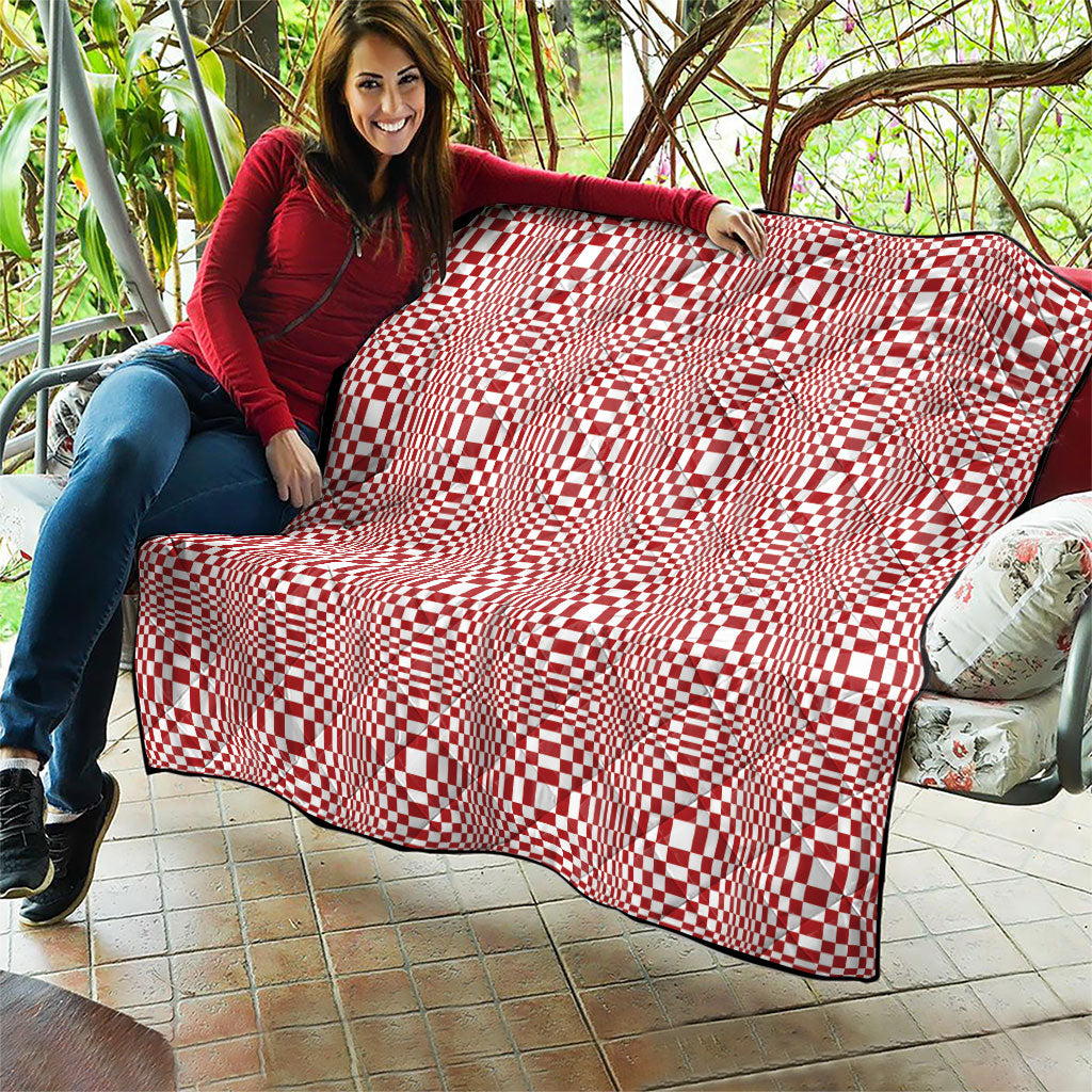 Red White Filipino Binakol Motifs Quilt Mabuhay Philippines Festival Kusikus Pattern LT14 - Polynesian Pride