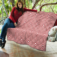 Red White Filipino Binakol Motifs Quilt Mabuhay Philippines Festival Kusikus Pattern LT14 - Polynesian Pride