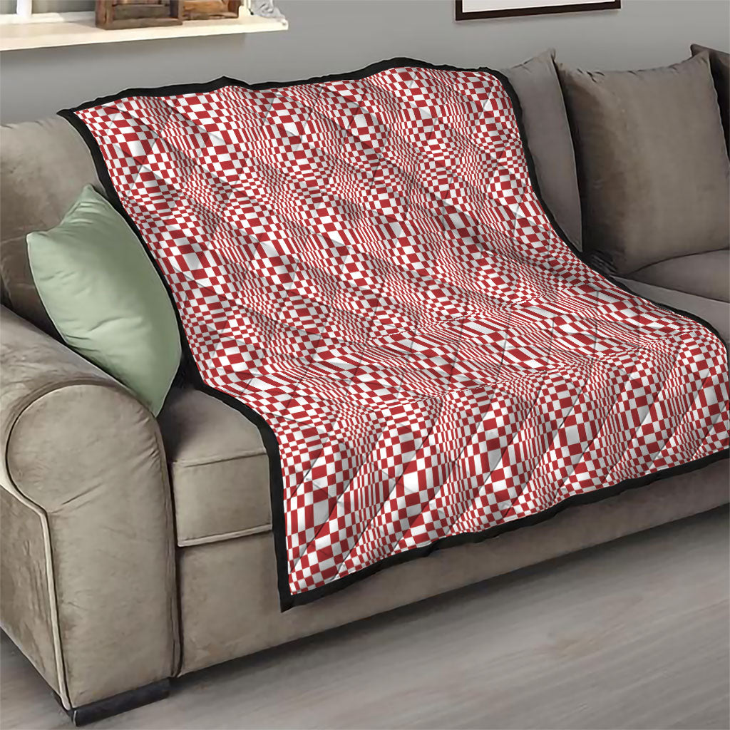 Red White Filipino Binakol Motifs Quilt Mabuhay Philippines Festival Kusikus Pattern LT14 - Polynesian Pride