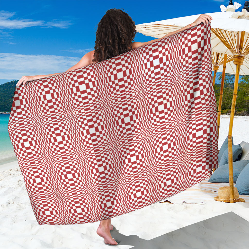 Red White Filipino Binakol Motifs Sarong Mabuhay Philippines Festival Kusikus Pattern LT14 One Size 44 x 66 inches Red - Polynesian Pride