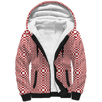 Red White Filipino Binakol Motifs Sherpa Hoodie Mabuhay Philippines Festival Kusikus Pattern LT14 Unisex Red - Polynesian Pride