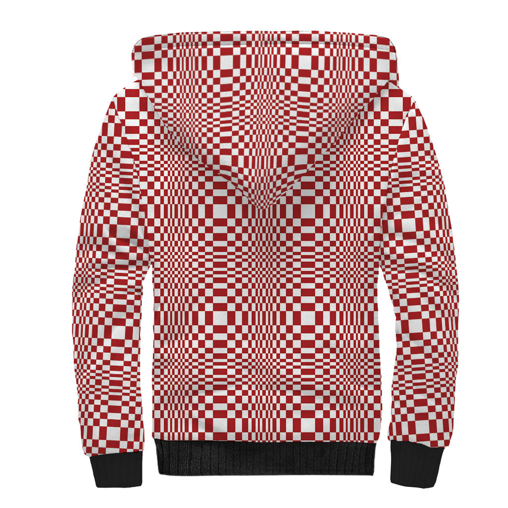 Red White Filipino Binakol Motifs Sherpa Hoodie Mabuhay Philippines Festival Kusikus Pattern LT14 - Polynesian Pride