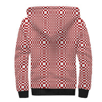 Red White Filipino Binakol Motifs Sherpa Hoodie Mabuhay Philippines Festival Kusikus Pattern LT14 - Polynesian Pride