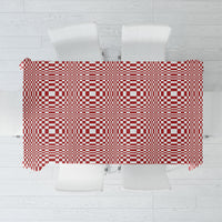 Red White Filipino Binakol Motifs Tablecloth Mabuhay Philippines Festival Kusikus Pattern LT14 Red - Polynesian Pride