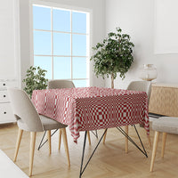 Red White Filipino Binakol Motifs Tablecloth Mabuhay Philippines Festival Kusikus Pattern LT14 - Polynesian Pride
