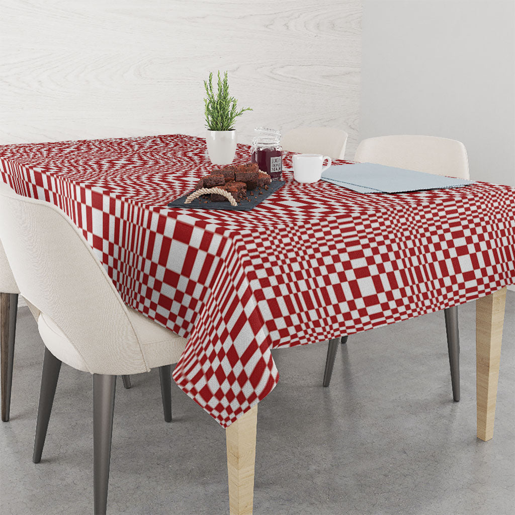 Red White Filipino Binakol Motifs Tablecloth Mabuhay Philippines Festival Kusikus Pattern LT14 - Polynesian Pride