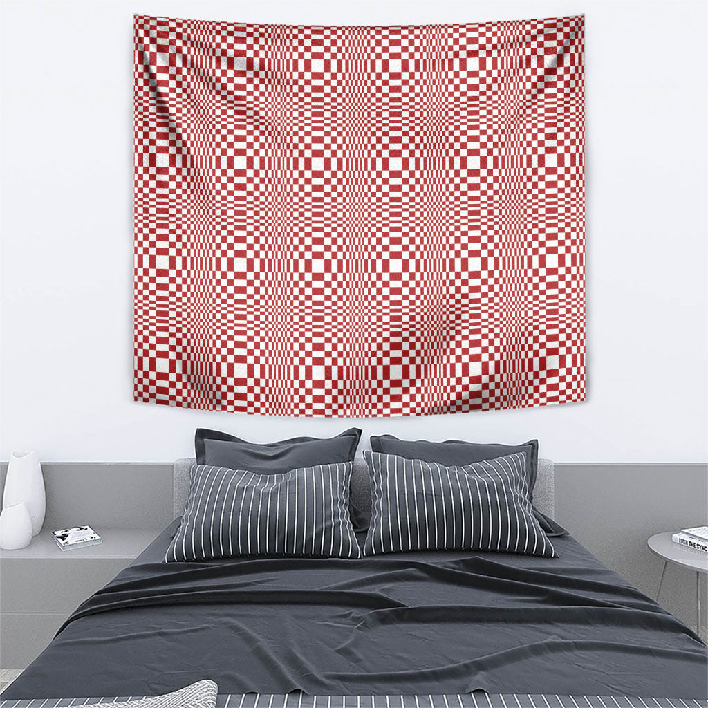 Red White Filipino Binakol Motifs Tapestry Mabuhay Philippines Festival Kusikus Pattern LT14 - Polynesian Pride