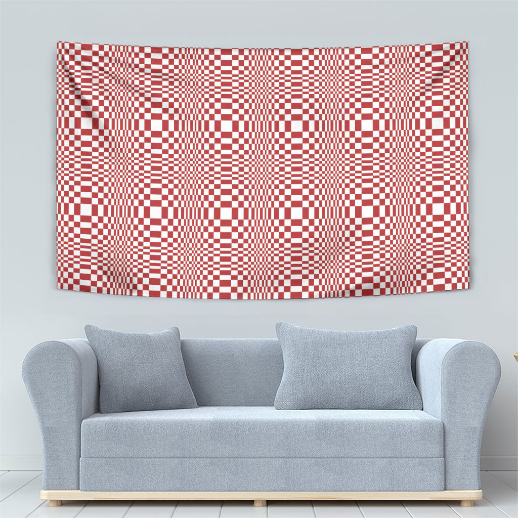 Red White Filipino Binakol Motifs Tapestry Mabuhay Philippines Festival Kusikus Pattern LT14 - Polynesian Pride