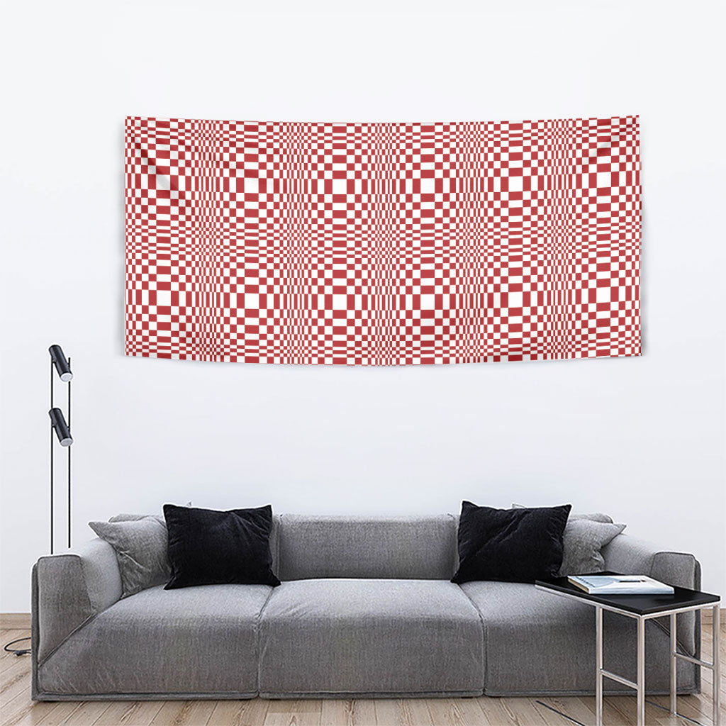 Red White Filipino Binakol Motifs Tapestry Mabuhay Philippines Festival Kusikus Pattern LT14 - Polynesian Pride