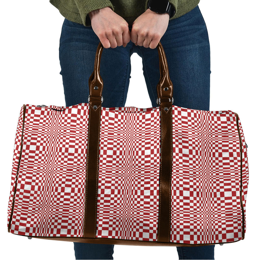 Red White Filipino Binakol Motifs Travel Bag Mabuhay Philippines Festival Kusikus Pattern LT14 Red - Polynesian Pride