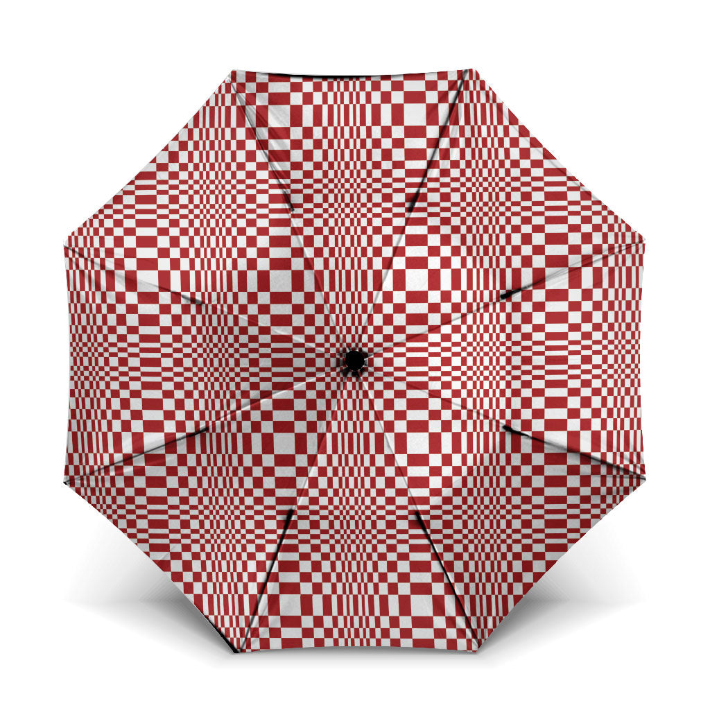 Red White Filipino Binakol Motifs Umbrella Mabuhay Philippines Festival Kusikus Pattern LT14 One Size Folded 11.42 inch Opened Diameter 37.4 inch Red - Polynesian Pride