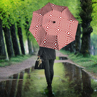 Red White Filipino Binakol Motifs Umbrella Mabuhay Philippines Festival Kusikus Pattern LT14 - Polynesian Pride
