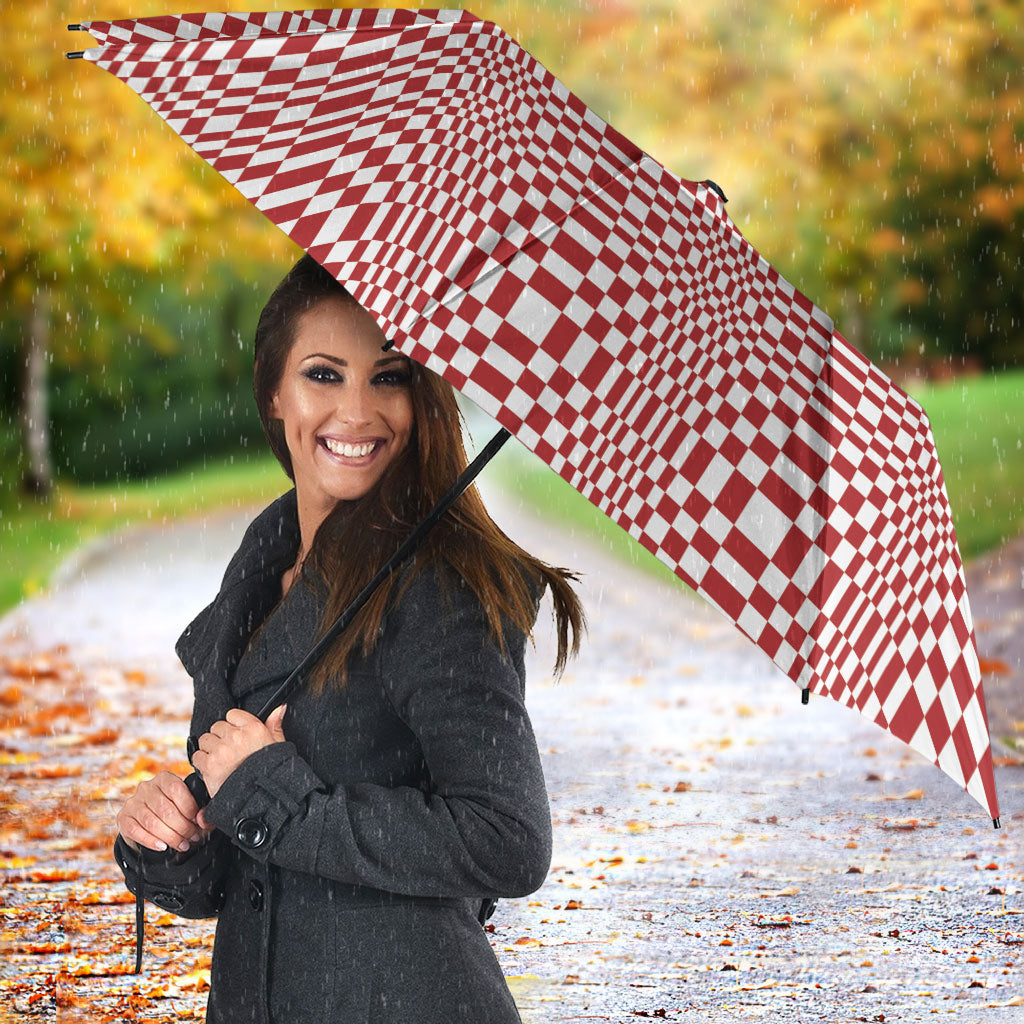 Red White Filipino Binakol Motifs Umbrella Mabuhay Philippines Festival Kusikus Pattern LT14 - Polynesian Pride